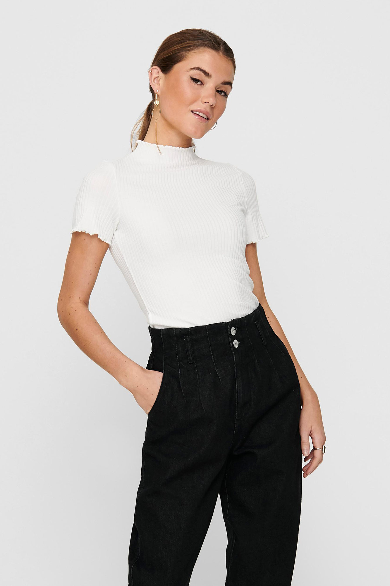 Blusa de manga curta em malha Cañalé