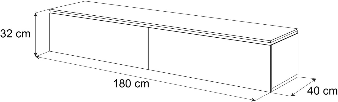 Lookway TV-Schrank Aurora Kaschmir Matt 180 cm Hängeschrank Oder Auf Füßen Gold Dekorative Leiste Mit LED-Option Modernes Wohnzimmermöbel (ohne LED Beleuchtung, Hängend- ohne Beine)
