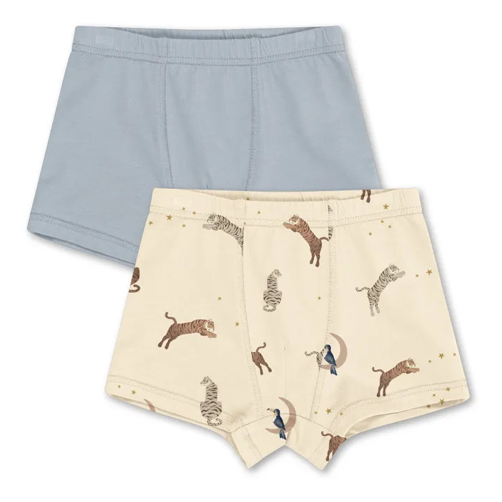 Konges Sløjd Lot 2 Caleçons Tigres Coton Bio | Beige