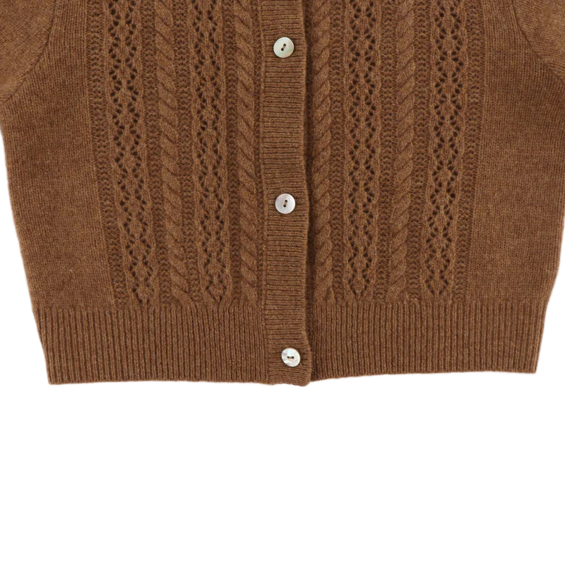 Danik Merino Wool Cardigan | Rose Brown