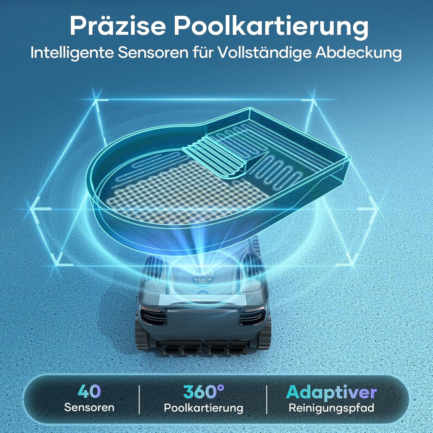 AIPER Scuba X1 Pro Max Poolroboter Boden und Wand, 360° Mapping, Adaptive Routenplanung, Wasserlinie, 32000 LPH Leistung, All-in-One Poolreiniger Akku für alle Eingelassenen Pools bis zu 300 ㎡