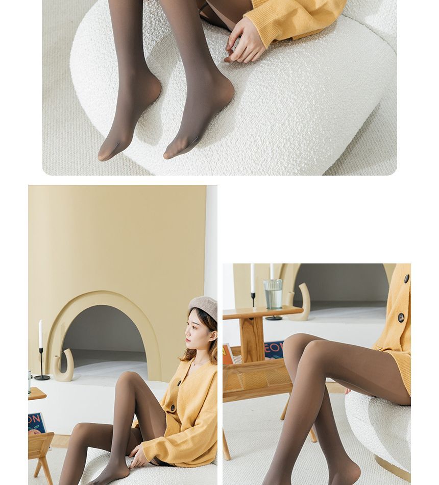 Huasha - Effen panty met fleecevoering