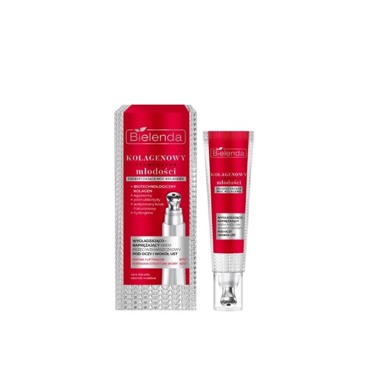 Bielenda Collagen Youth Stimulator Glättende und straffende Anti-Falten-Creme unter den Augen und um den Mund, 15 ml
