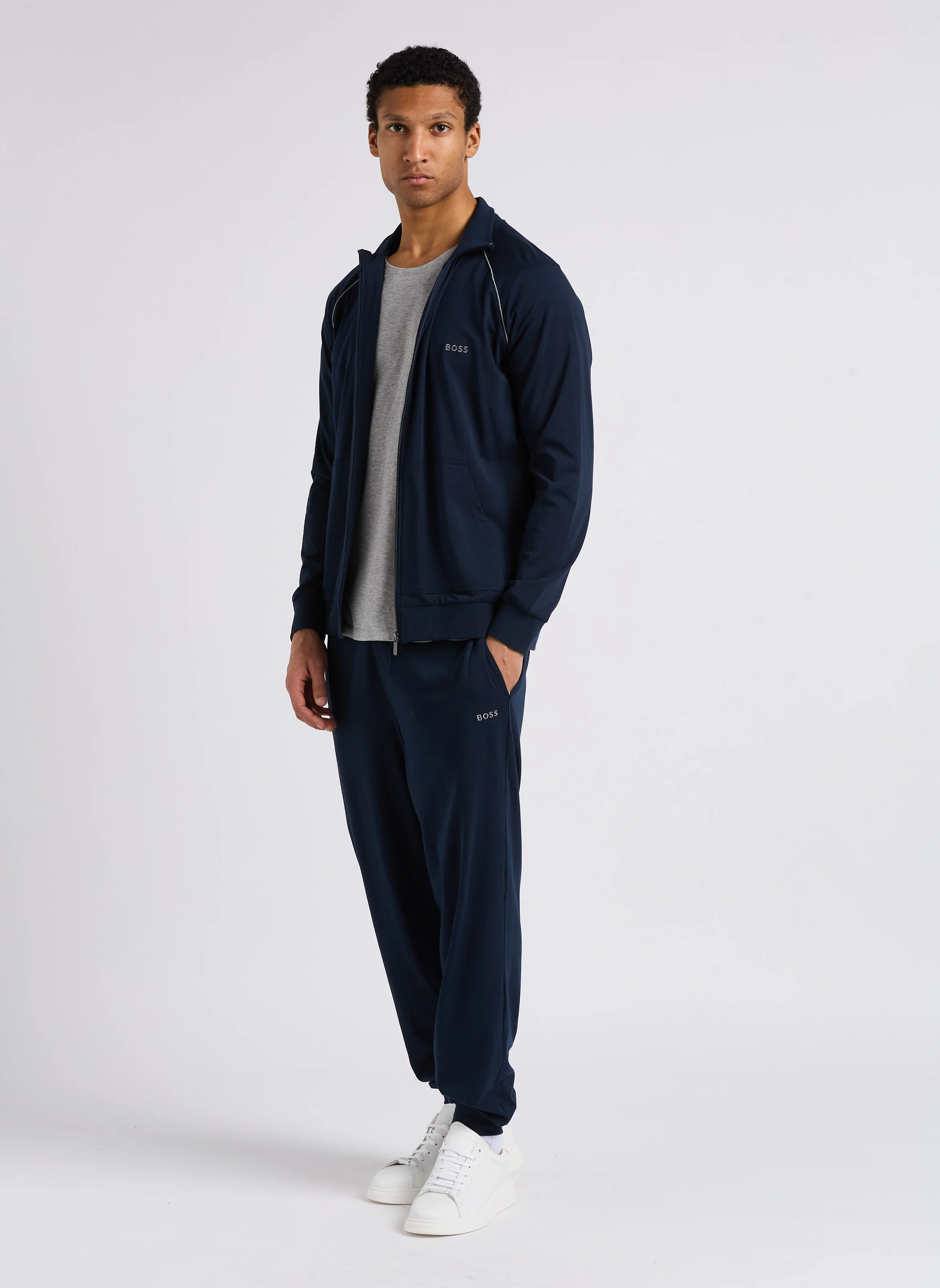 Jogging droit en coton | Bleu