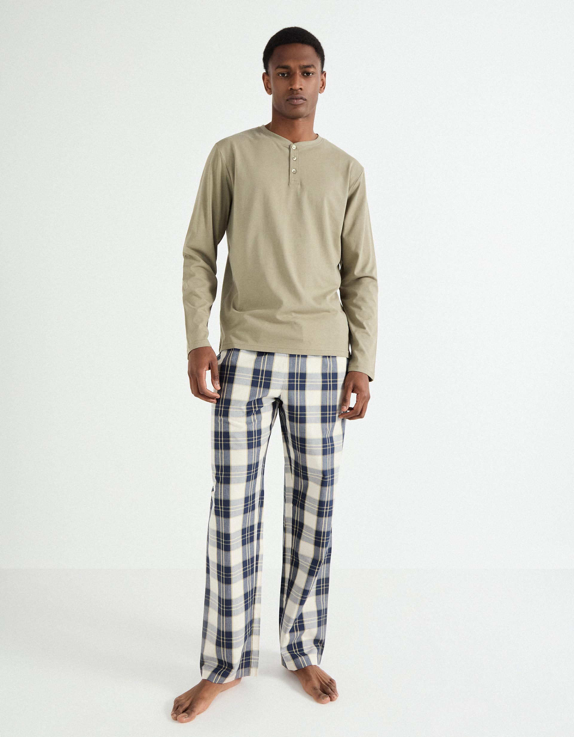 Pijama 'Popline', Homem, Verde Escuro