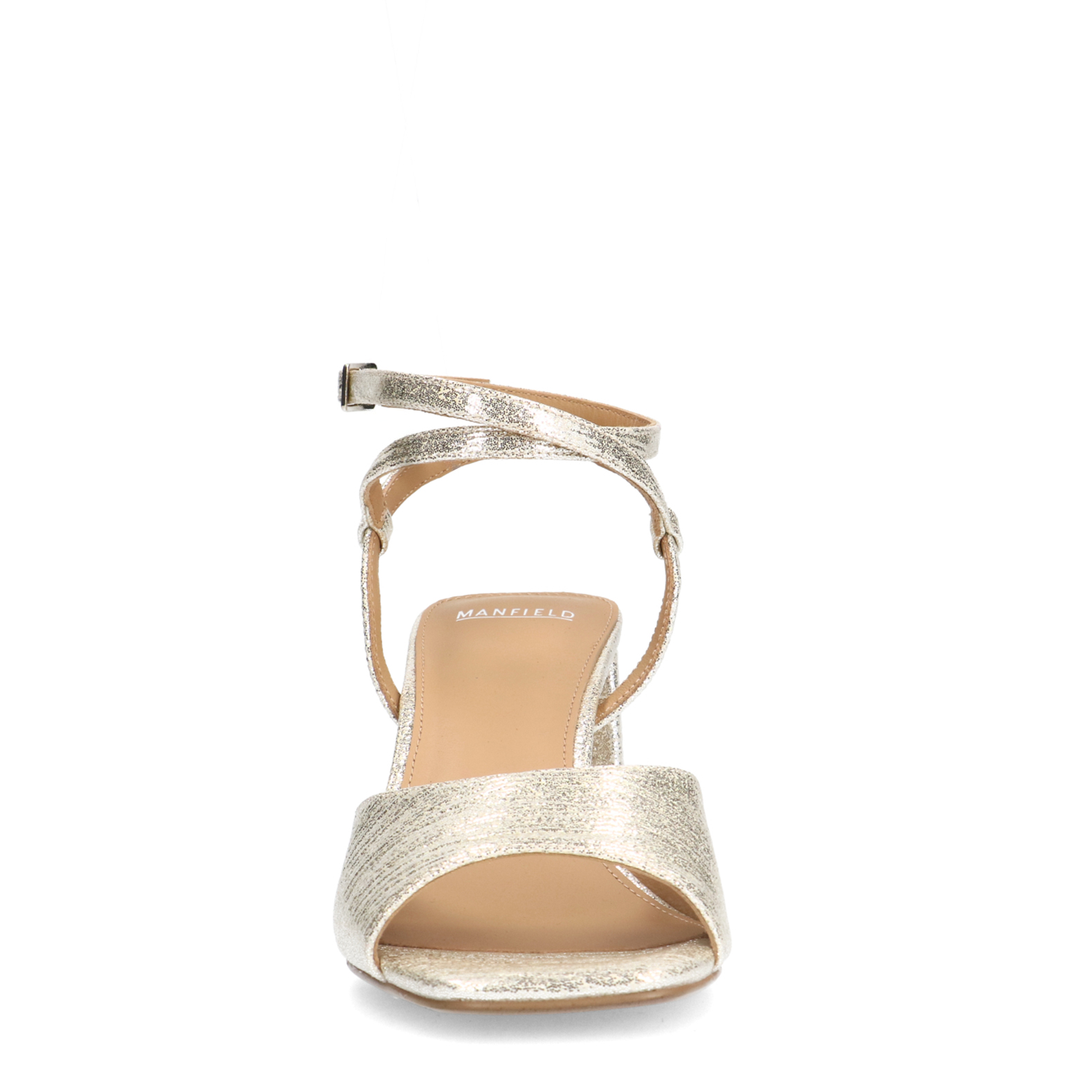 Goudkleurige sandalen met hak