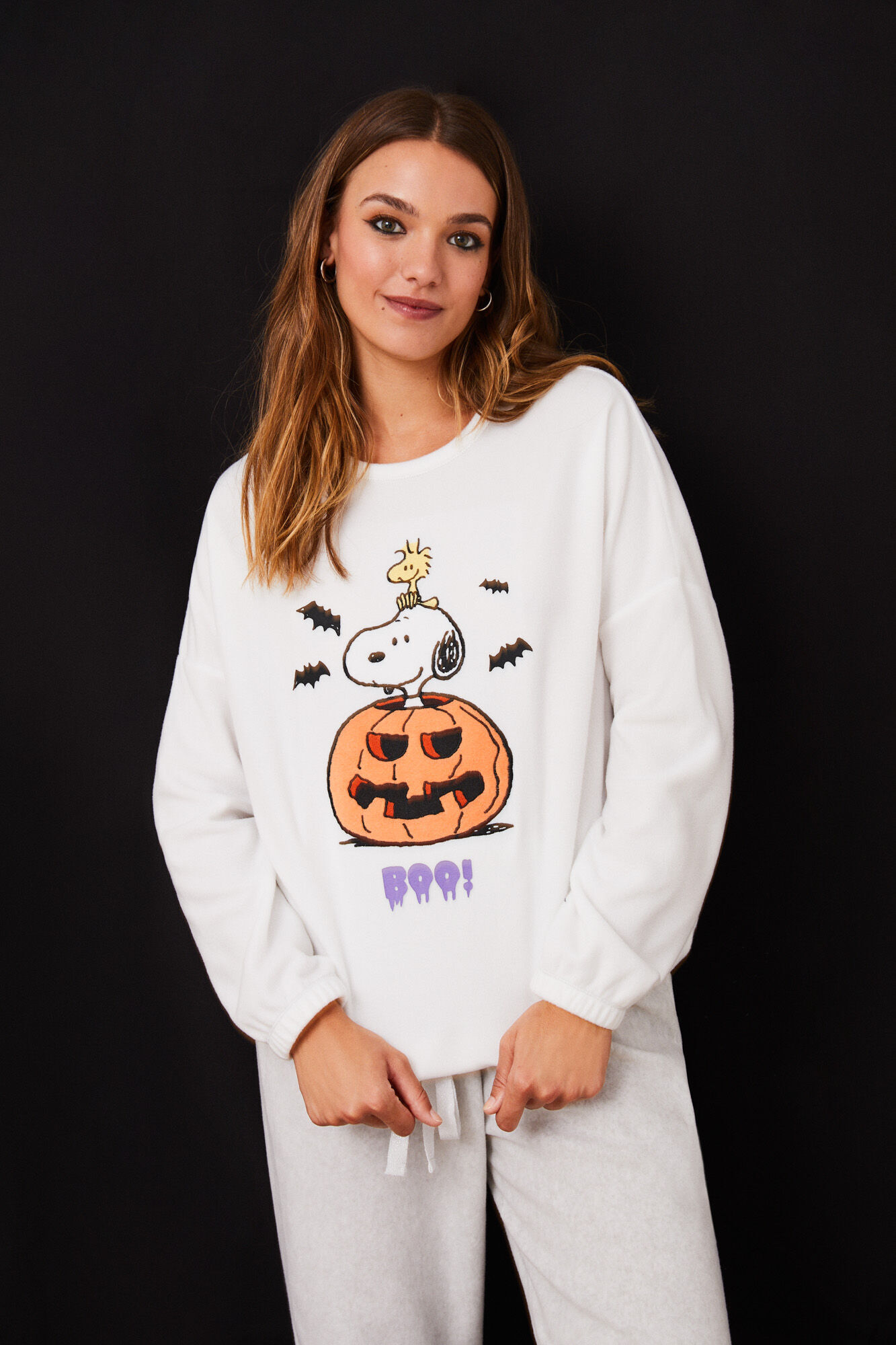 pijama de lã do Snoopy
