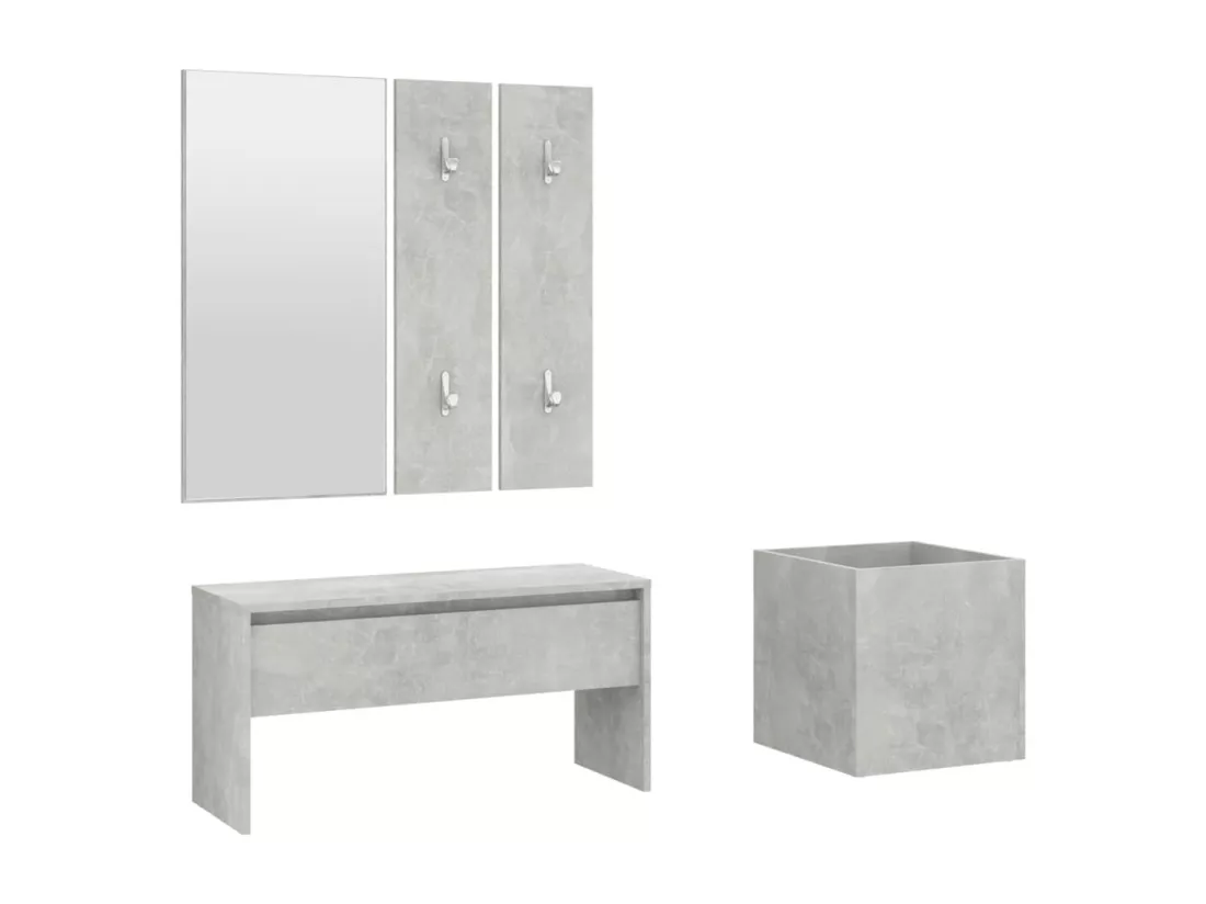 Ensemble de meubles de couloir Gris béton Bois d'ingénierie