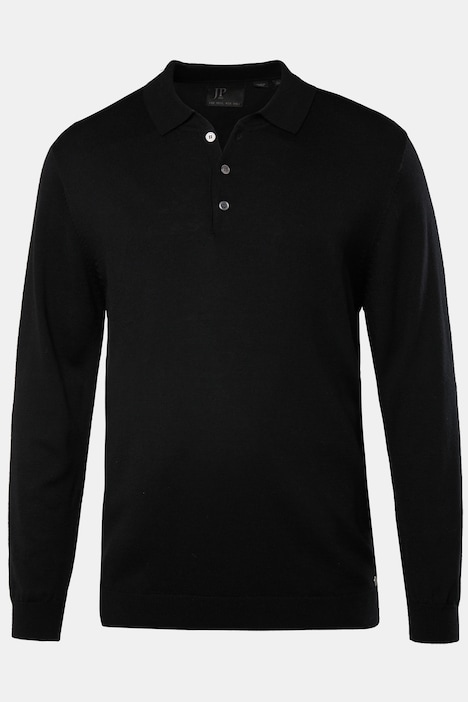 JP 1880 Strick-Poloshirt FLEXNAMIC®, Langarm, Merino-Mix, bis 7 XL