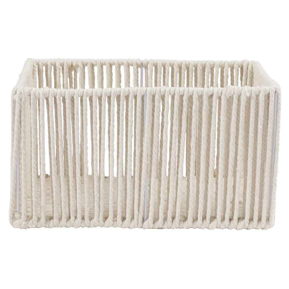 Panière ajouré acier et conton beige - 30x20xH15cm Taille S