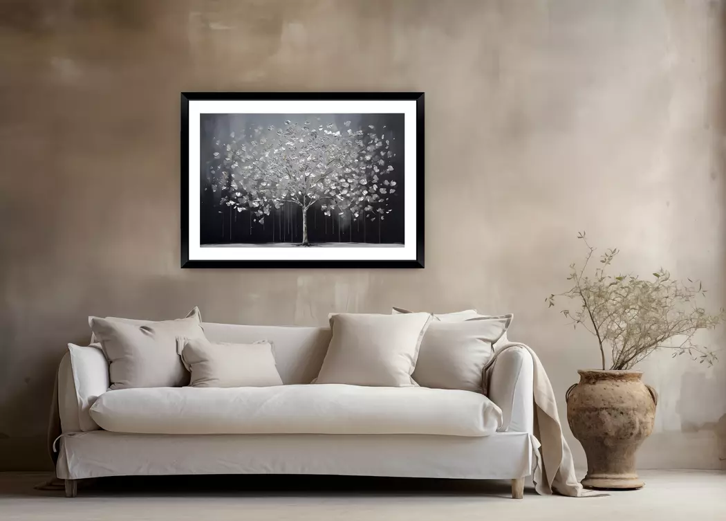 Wandbild 50 x 70 cm Silver Tree II