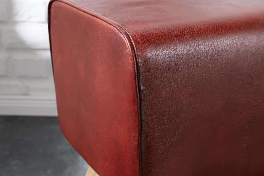 Design Sitzbank TURNBOCK 100cm coffee Echtleder Mangoholz Retro Sitzhocker