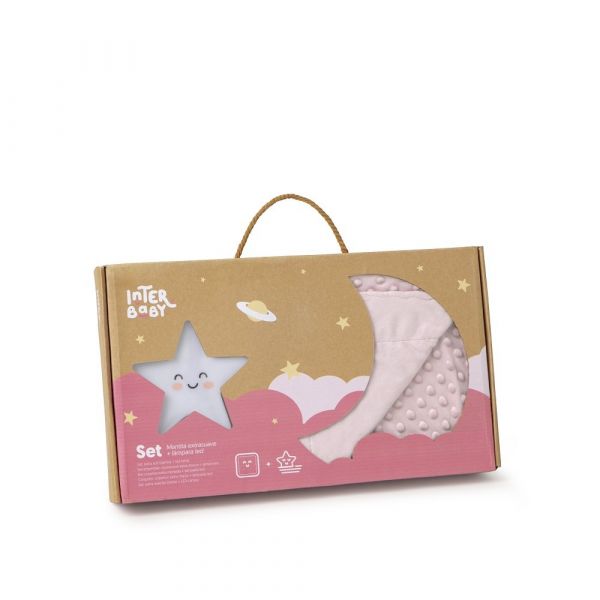 Interbaby Conjunto Manta Bubble   Luz de Presença Rosa Escuro
