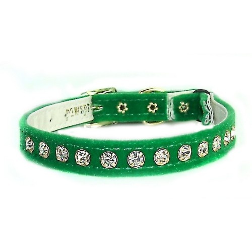 Coleira de gato com cristais verdes