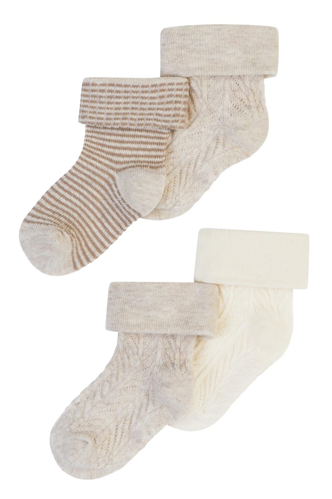 Noppies Newborn Sokken (4 paar) - Oatmeal Melange