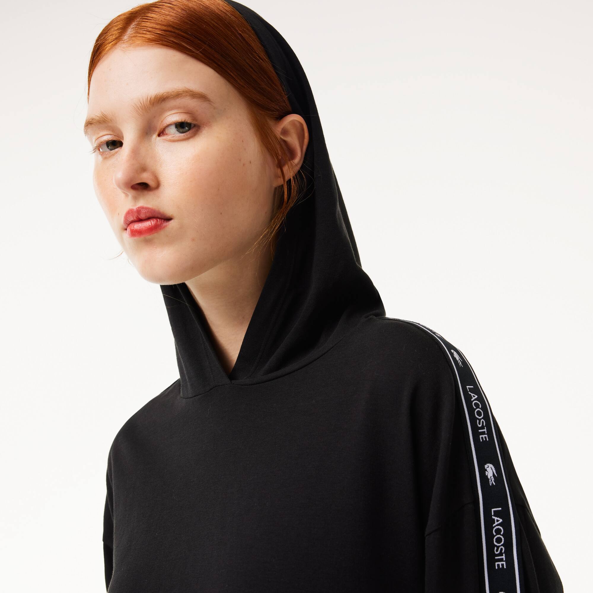 Sweatshirt d'intérieur à capuche en coton stretch Vêtements d’intérieur & de nuit - Noir - Lacoste - Femme