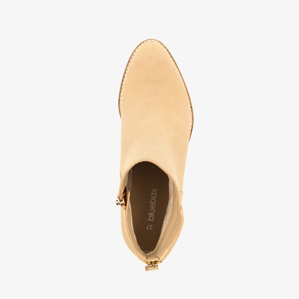 Blue Box beige dames enkellaarsjes met hak