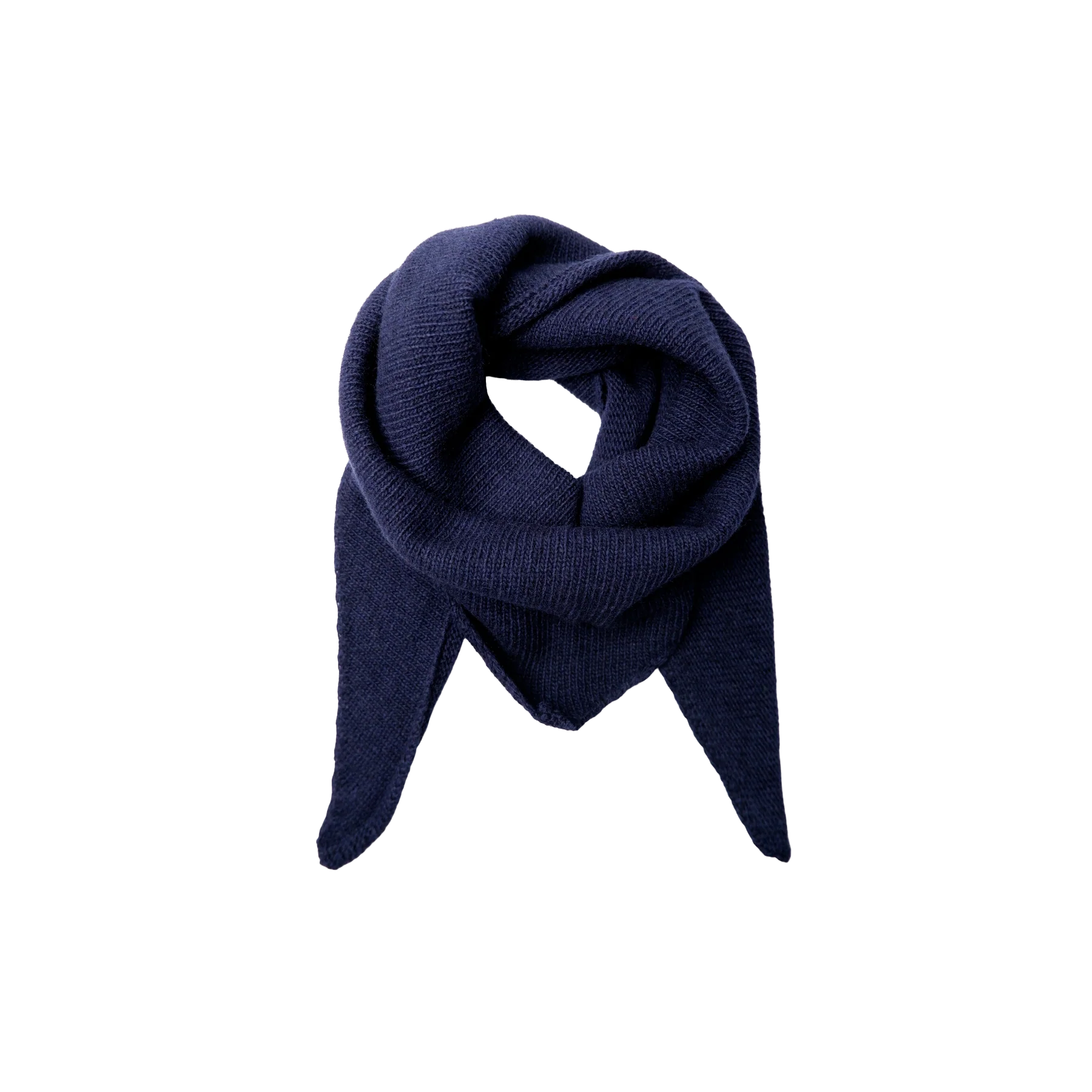 Black Colour  Triangle strikket tørklæde mini - Navy