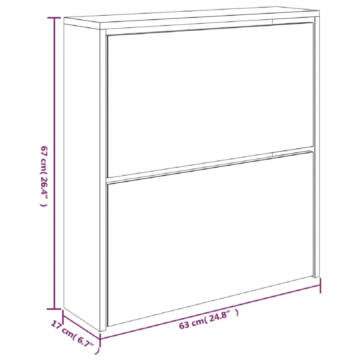vidaXL Armoire à Chaussures Miroir - Blanc