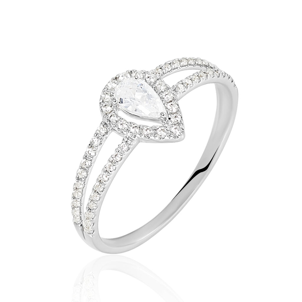 Bague Hildana Or Blanc Oxyde De Zirconium