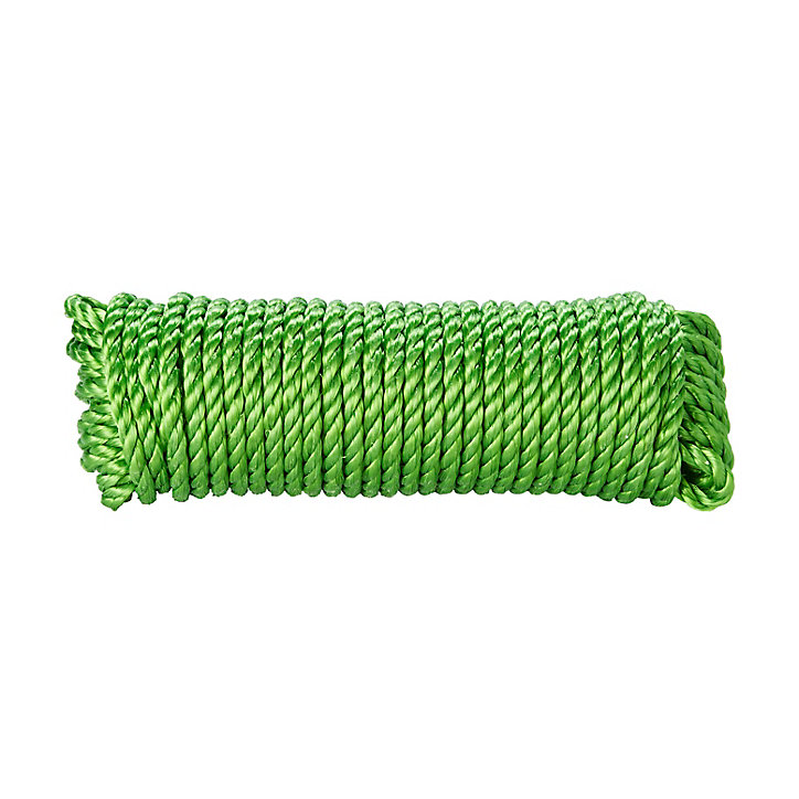 Corde torsadée en polypropylène verte DIALL ø8 mm, 25 m
