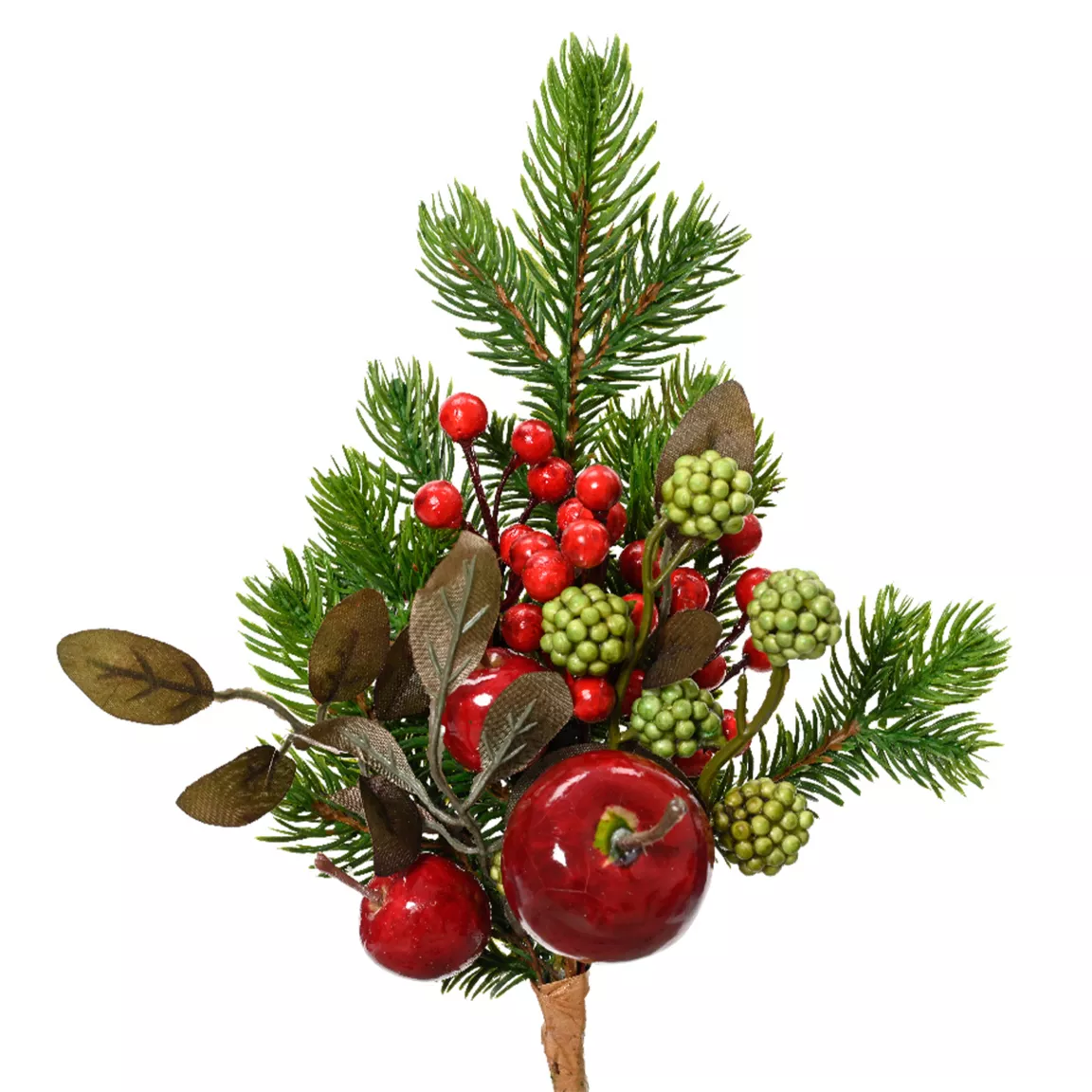 Branche de sapins (H26 cm) Pommes sucrées Rouge