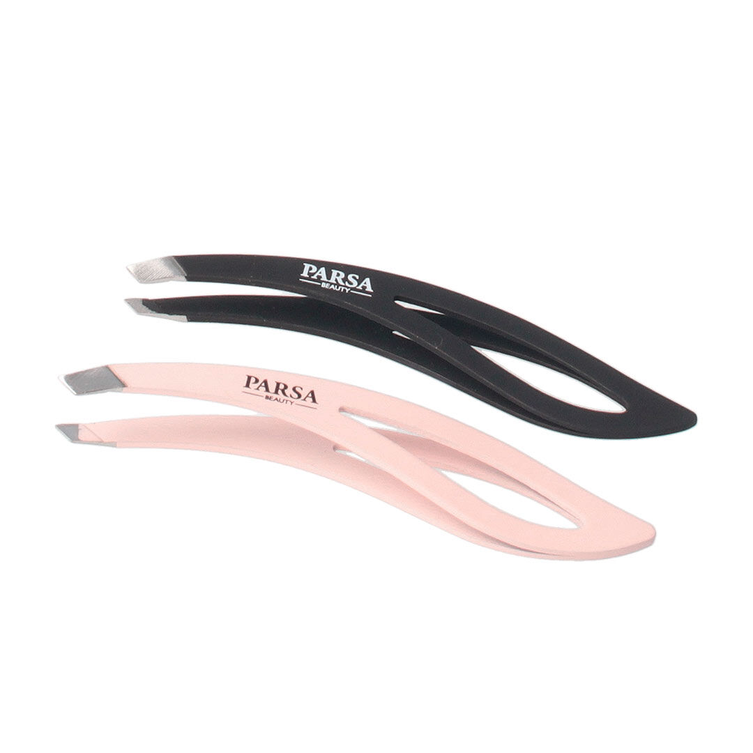 PARSA BEAUTY PARSA ACESSORIOS Pinça inclinada preta / cor-de-rosa - 1un