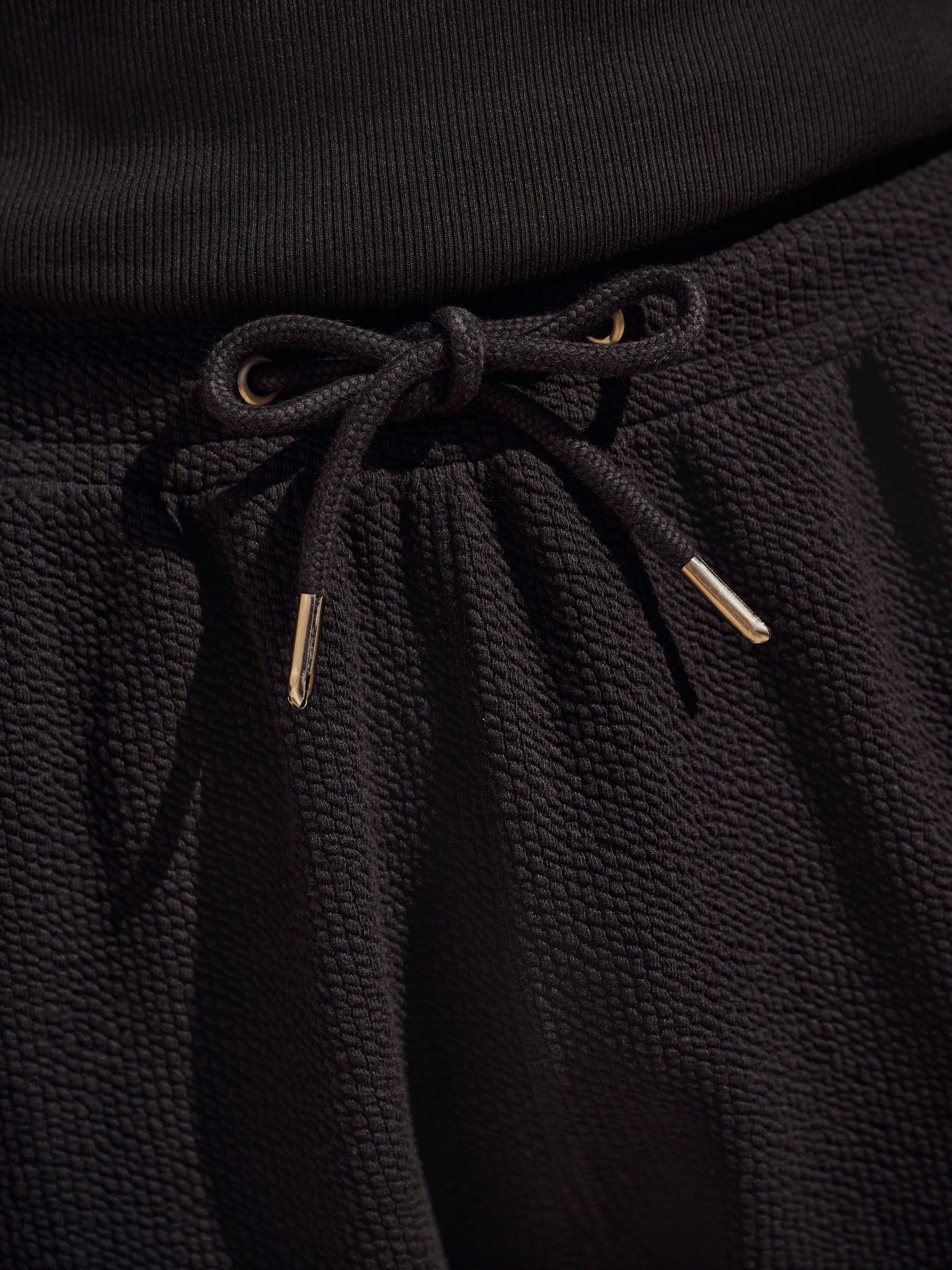 Zwart - Jersey seersucker shorts