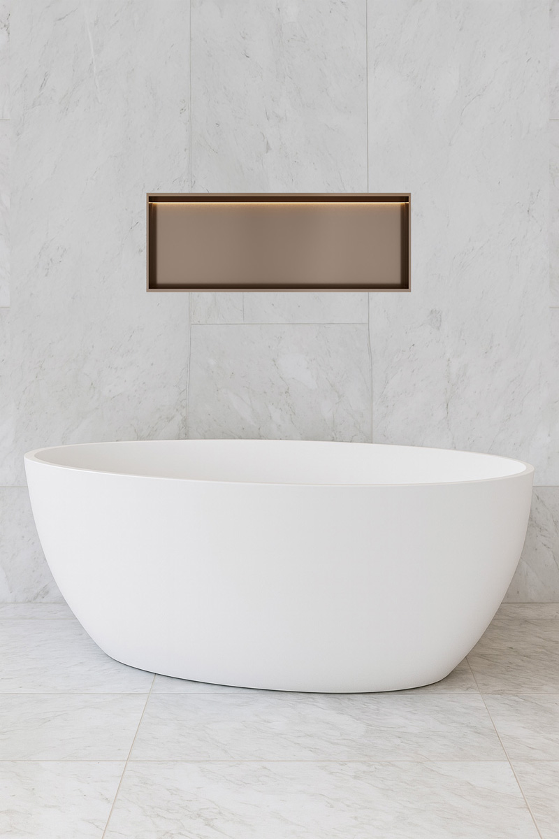 Hotbath &More inbouwnis met verlichting 30x80x10cm tuscan bronze