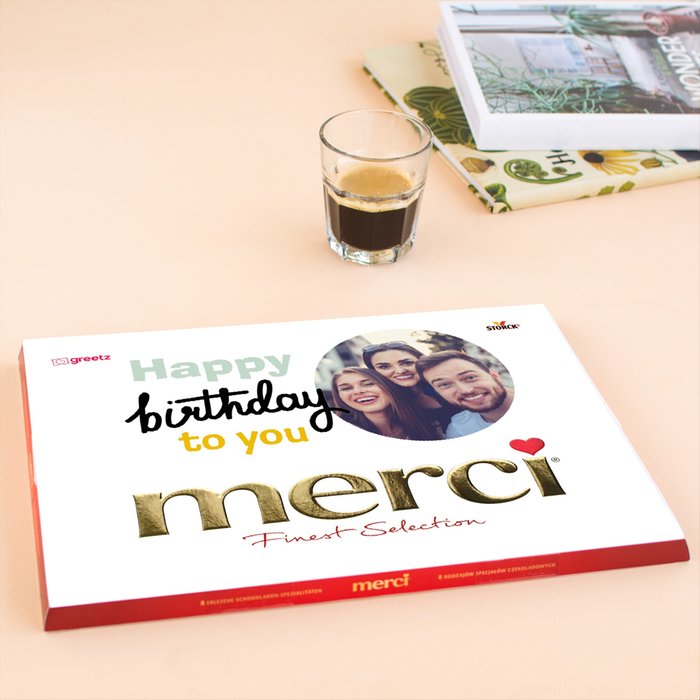Merci | Birthday met eigen foto | 675g