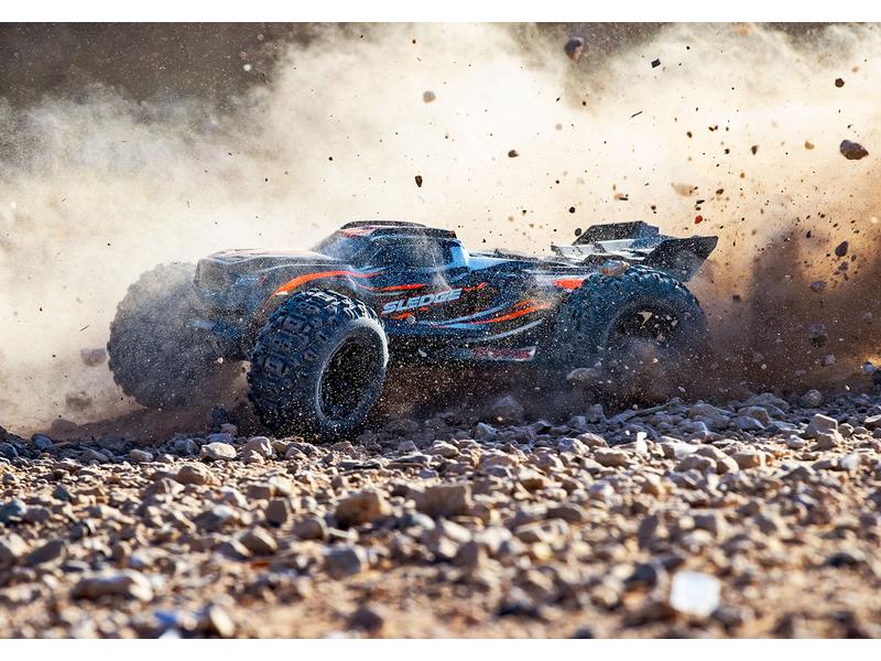 Traxxas Monster Truck Sledge VXL-6S 4WD, Blau 1:8, ARTR Ultimativer Monstertruck für Off-Road Bashing mit bis zu 110 km/h