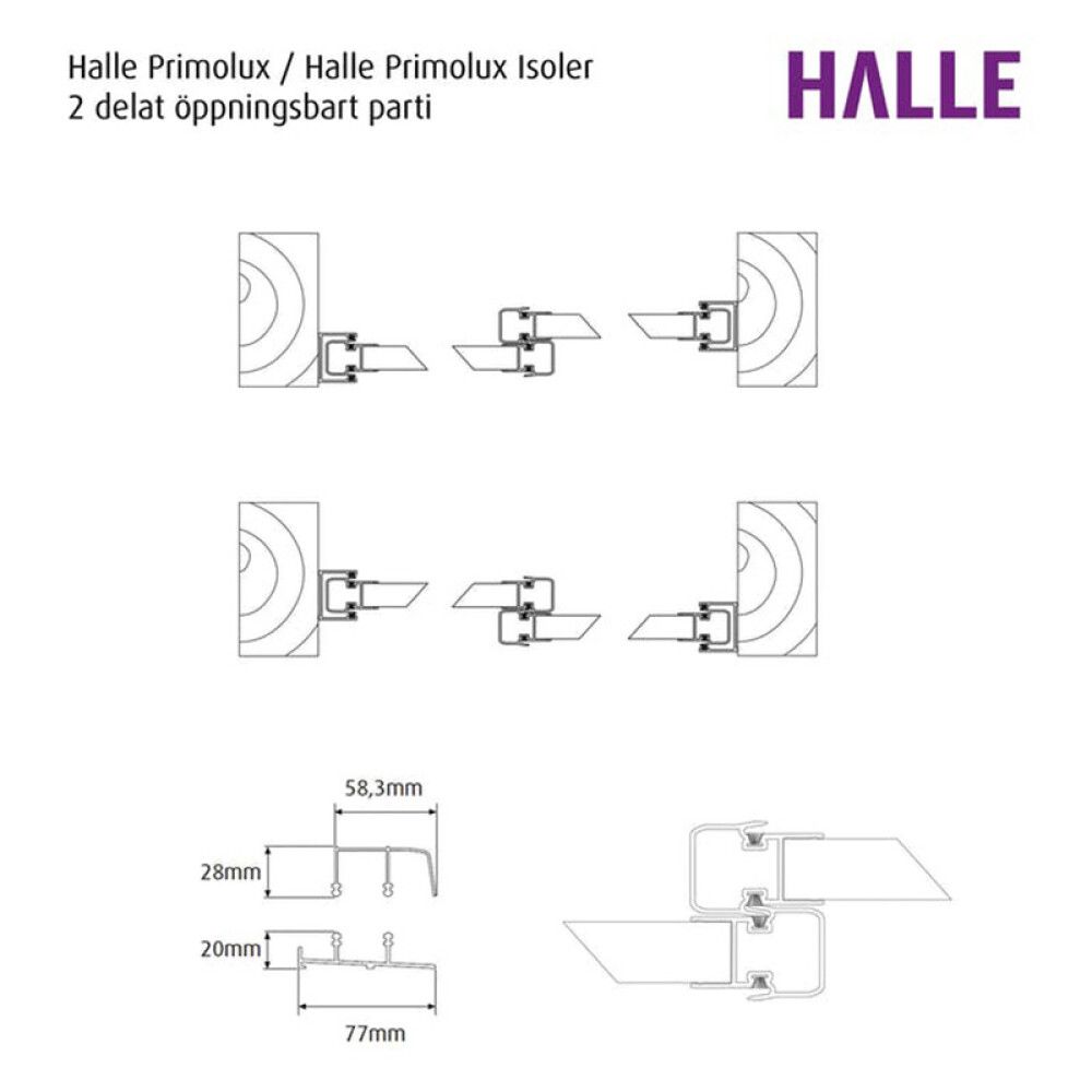 SKINNEPAKKE HALLE PRIMOLUX 2-SPOR L=2095