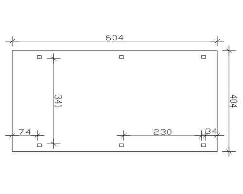 Enkele carport SKAN HOLZ Emsland incl. regengoot 404x604 cm walnoot