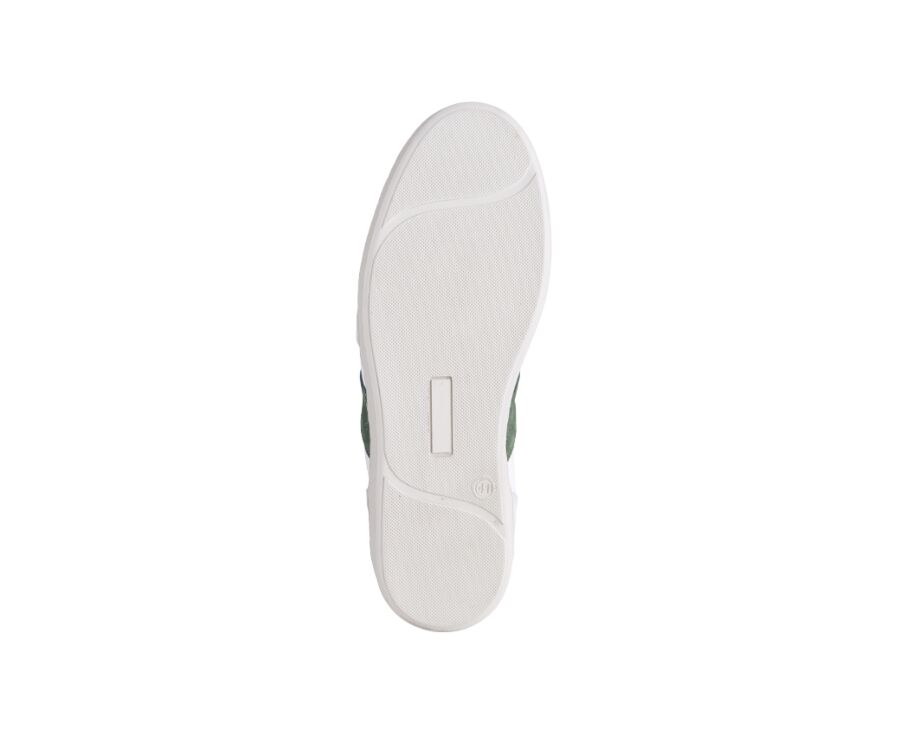Sneakers cuir homme Ecru et Vert - BERRINGA