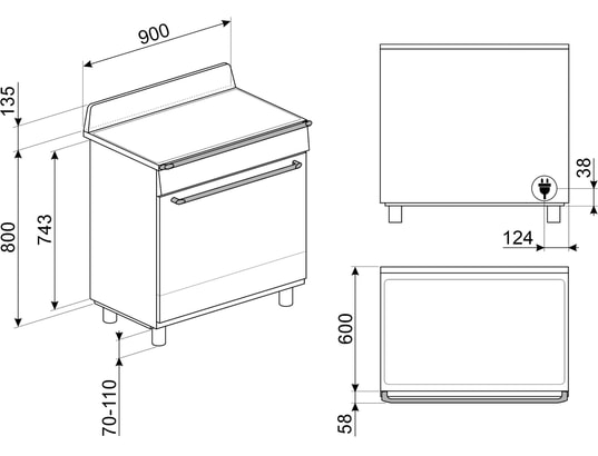 SMEG - Piano de cuisson TR90IMBL