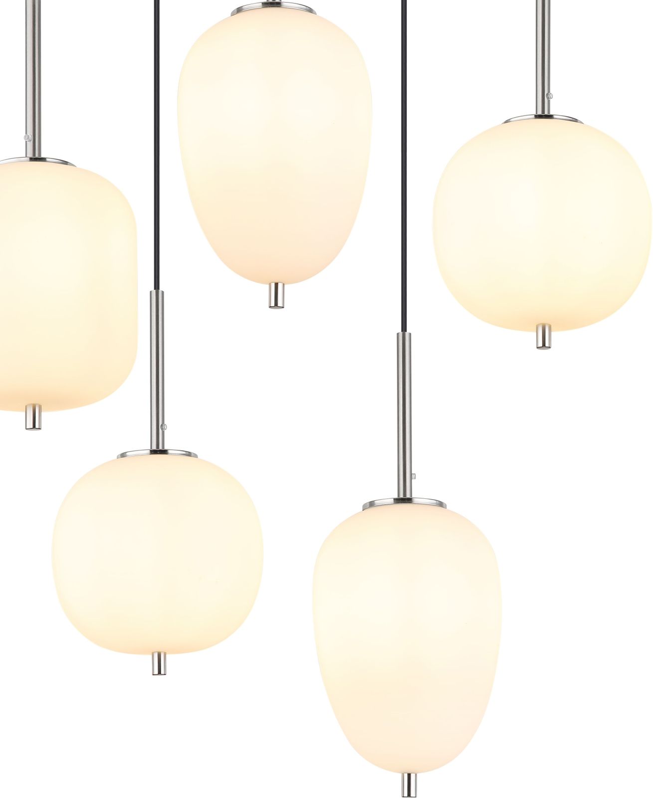 Hängeleuchte - Nickel matt - opal - 8-flammig
