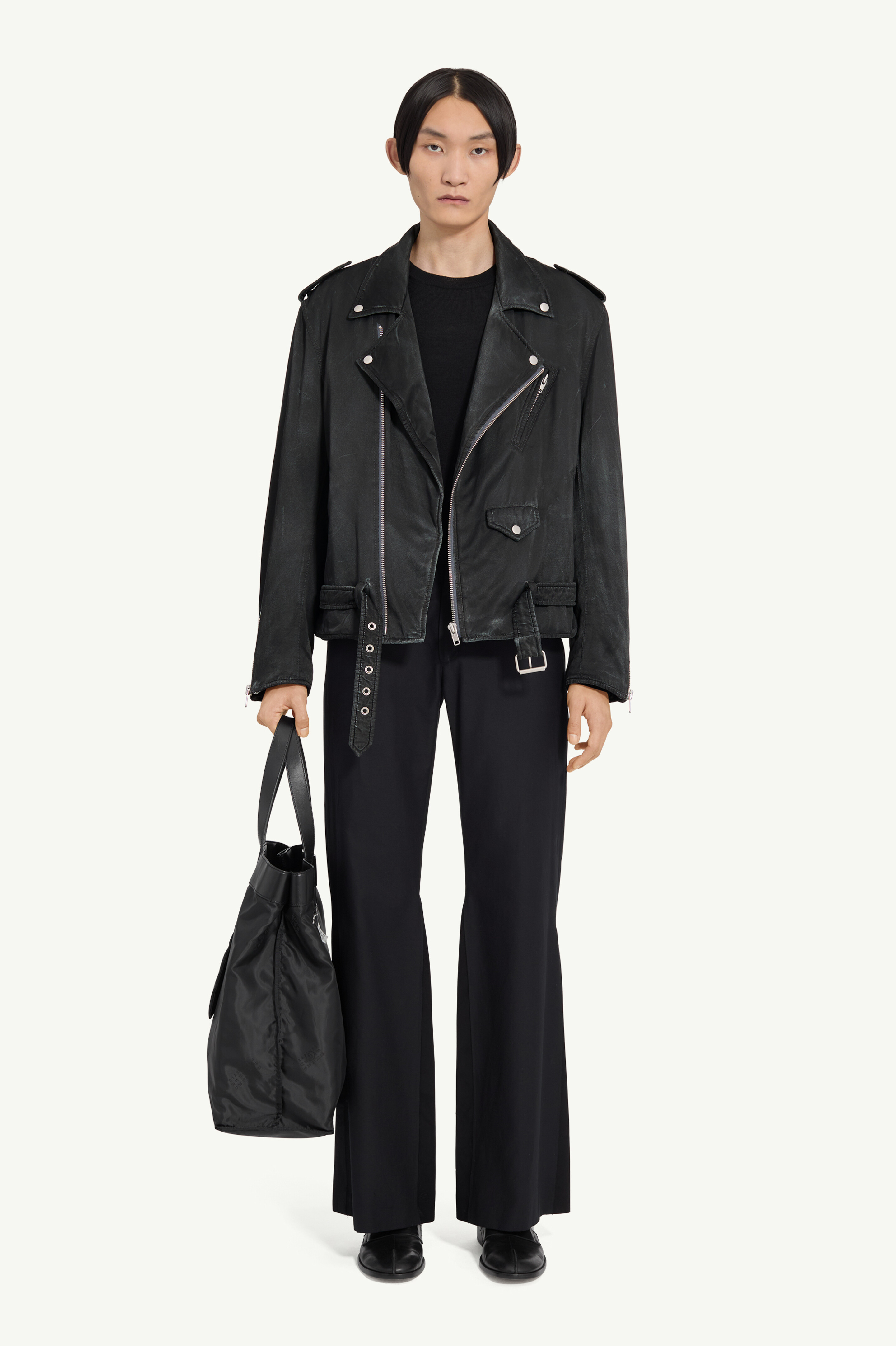 Veste biker en coton-viscose pour homme | MM6