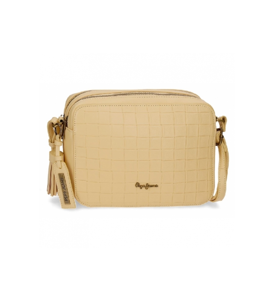 Bolsa de ombro Pepe Jeans Naiara com dois compartimentos - Amarela - 25x18x7cm -