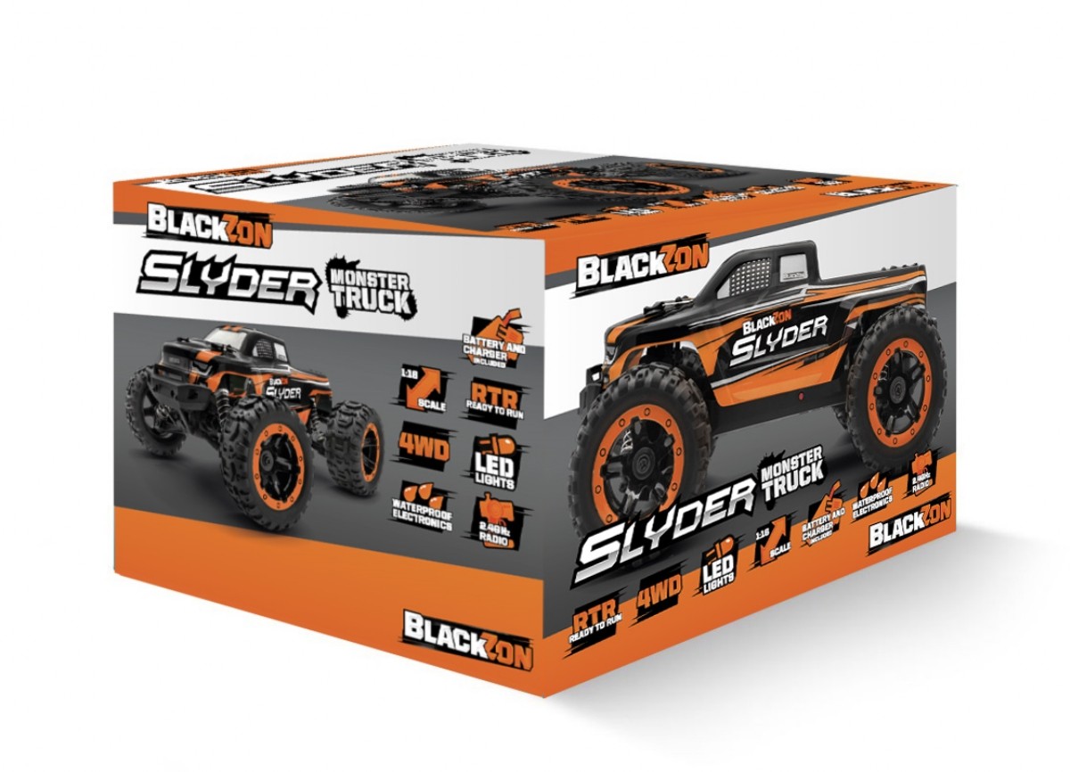 BLACKZON - Slyder MT 1/16 4WD Electric Monster Truck - Orange