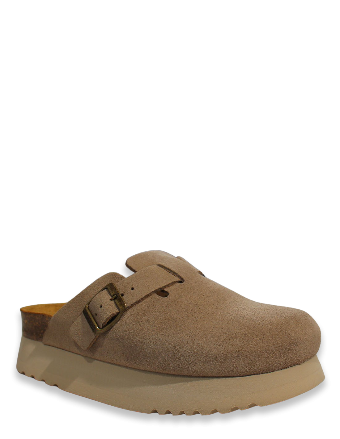 scholl Sabots Compensées Femme Justine Daim Beige