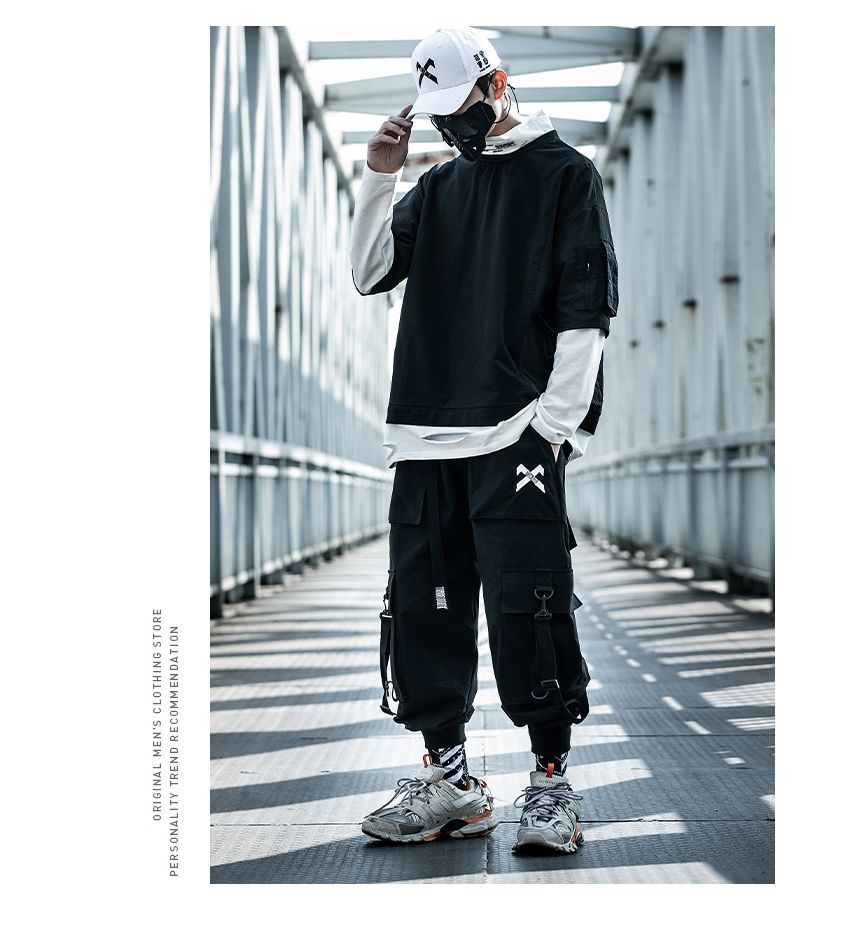 GRAYCIOUS - Mid Rise Cross Straps Buckled Cargo Baggy Pants