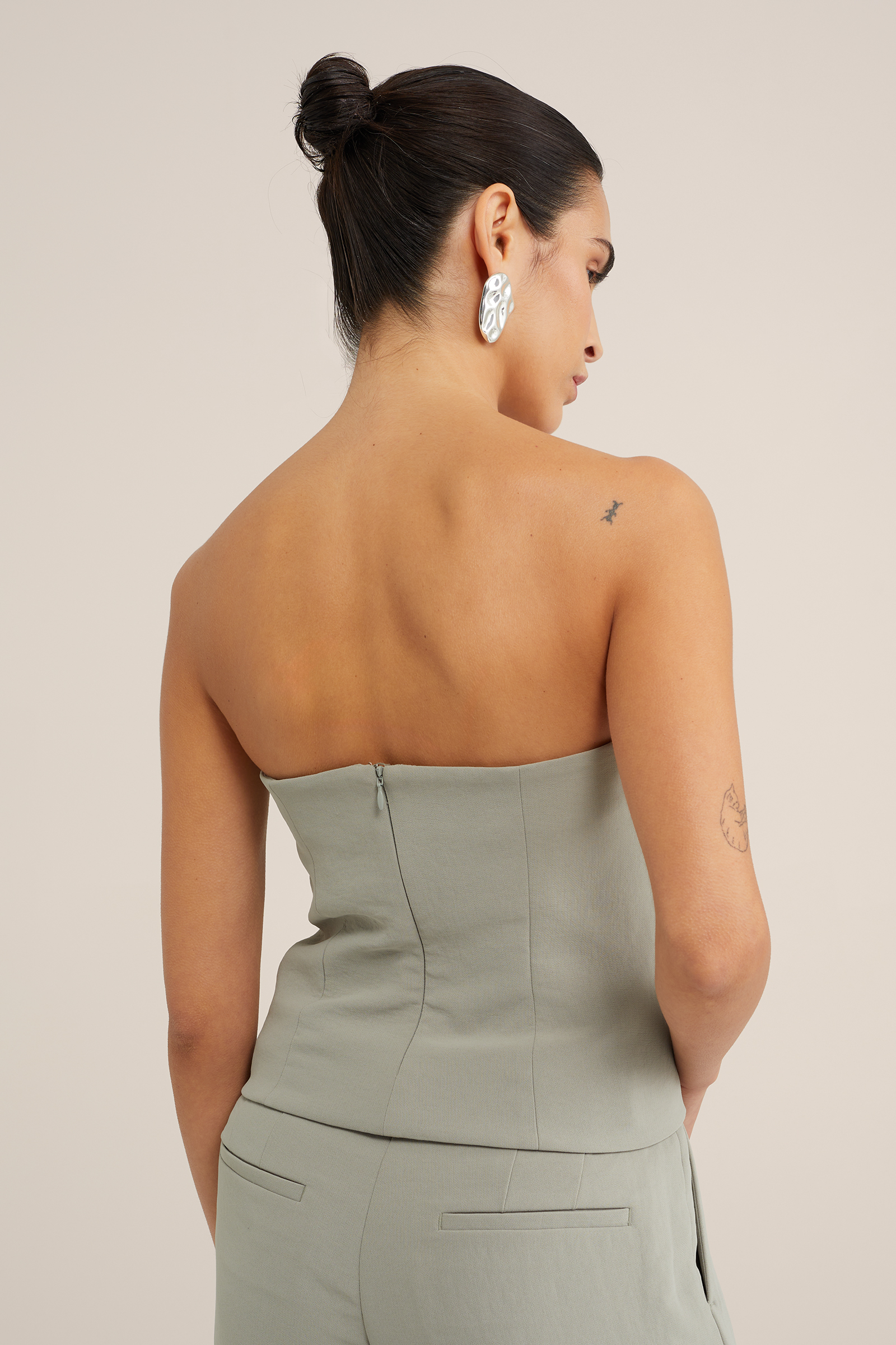 strapless korsettop WE Studio Pastelgroen