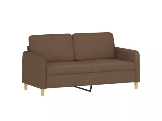 Ensemble de canapés 3 pcs avec coussins Marron Tissu