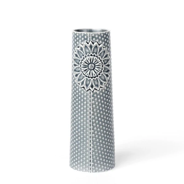 Dottir  Pipanella Dotted vase, gråblå - 16,4x5,5 cm.