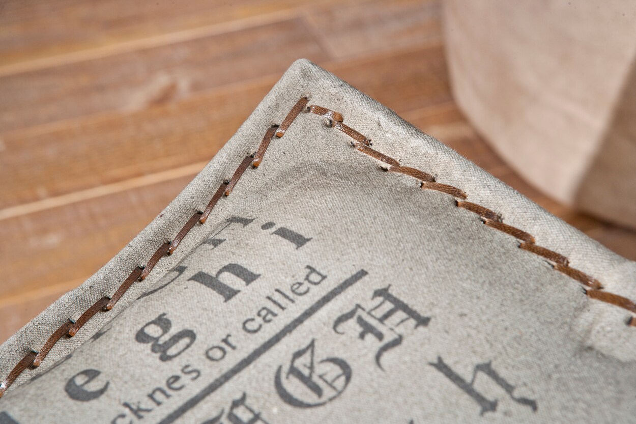 Inter Link Hocker Numerati aus Metalll und Canvas - Grau