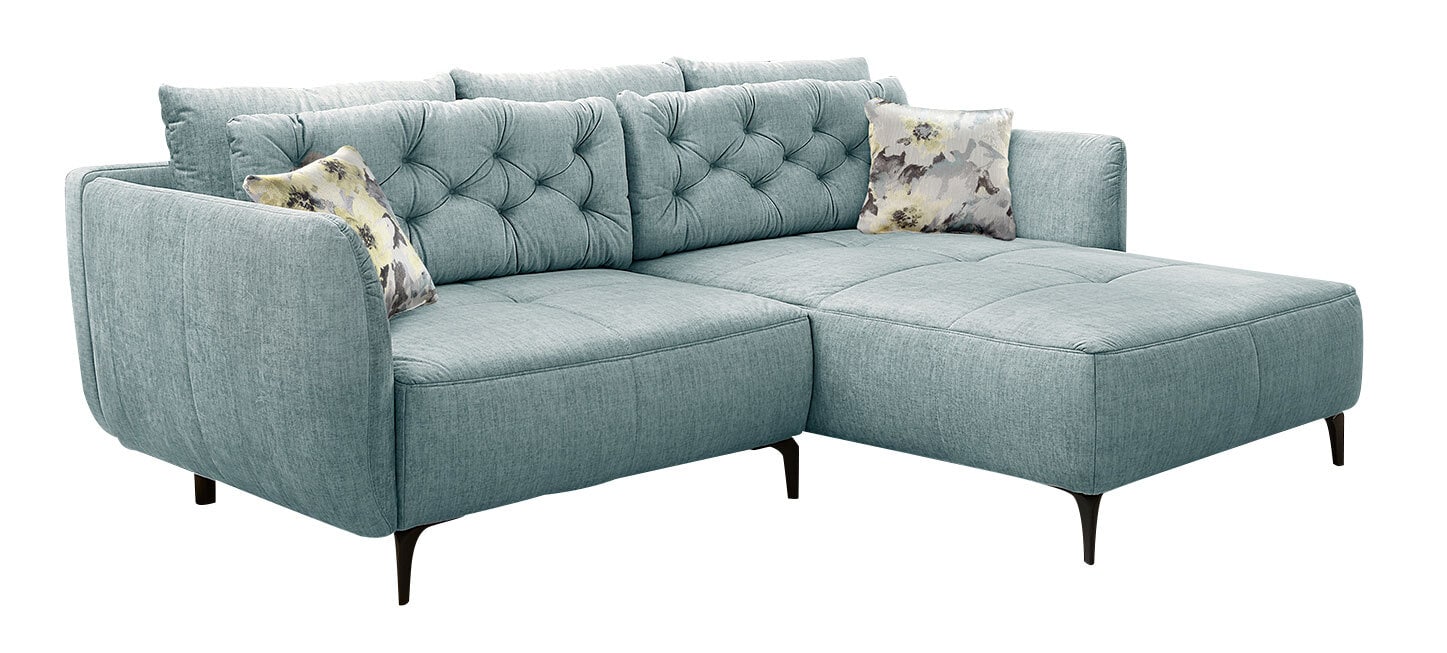 Ecksofa Salo Stoffbezug Dunkelgrün 251x92x186 cm