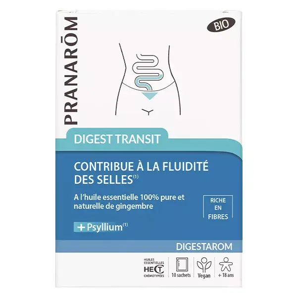 Pranarom Digestarom Digest Transit Rico em Fibras 10 sachês