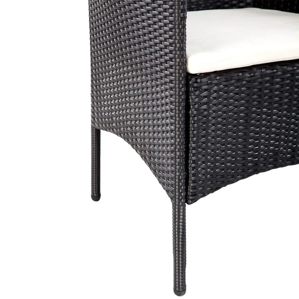 vidaXL - Bankset - Zwart - Poly rattan
