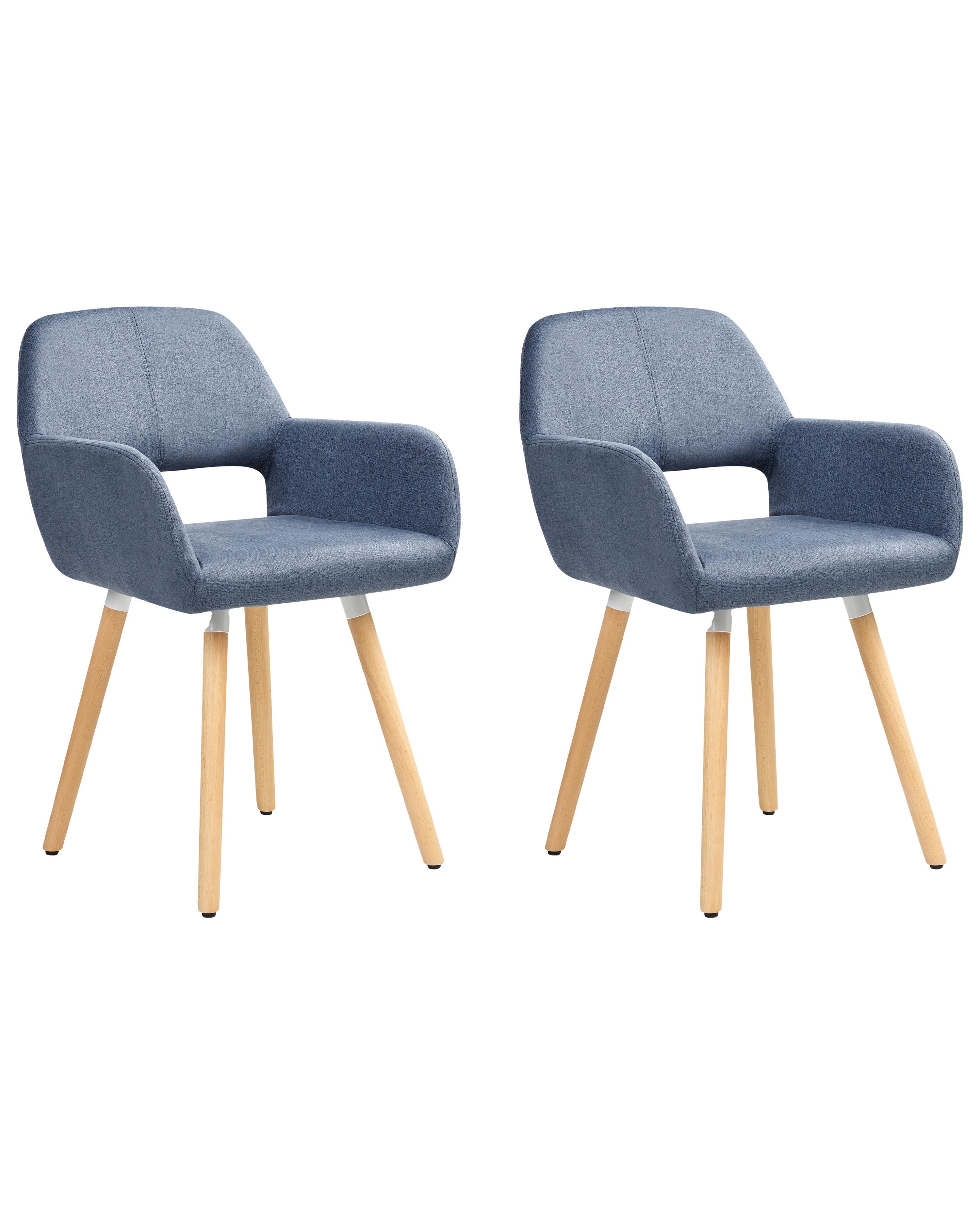 Set van 2 eetkamerstoelen CHICAGO Stof Marineblauw