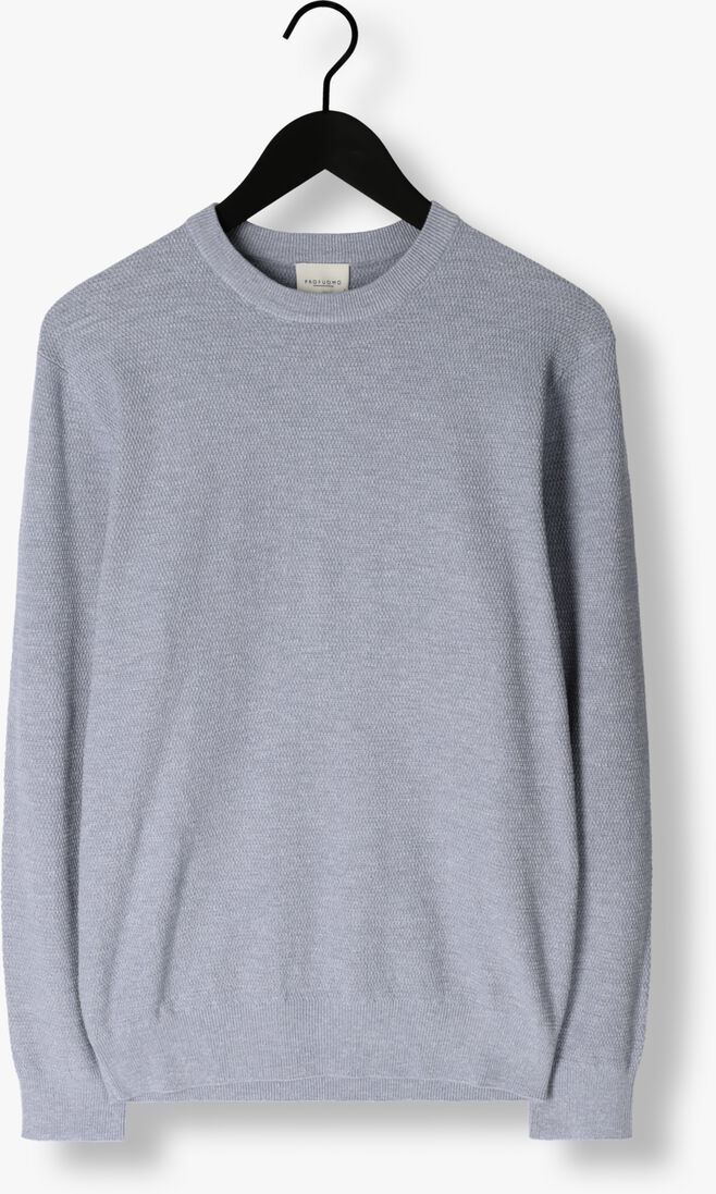 lichtblauwe profuomo trui structure crew neck